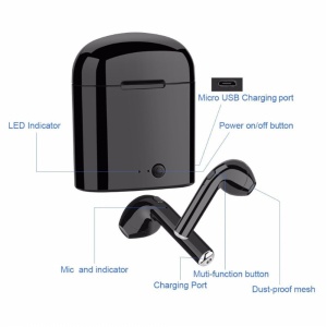 Bluetooth slusalice Airpods i7s TWS crne HQ - Img 2