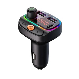 FM-передатчик C15 USB, PD, QC 3.0 Bluetooth 5.0, RGB, громкая связь, черный