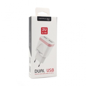 Kucni punjac KONFULON C31+S05 2xUSB 5V 2.1A sa iPhone lightning kablom beli - Img 1