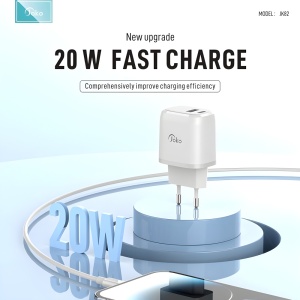 Kucni punjac KONFULON JK82 + PX14 PD 20W, QC 18W, sa kablom USB na Lightning beli - Img 2