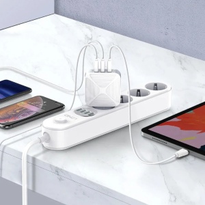 Kucni punjac LDNIO A3310Q 3xUSB, QC3.0 18W, 30W (total) sa iPhone lightning kablom - Img 3