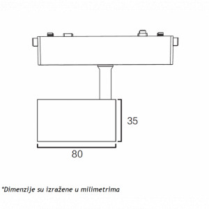 MAGNETIC SLIM REFLEKTOR LED26-035 6W 3000K 24° 48V DC CRNI - Img 3