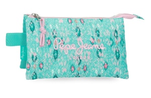 PEPE JEANS SUN prazna pernica sa 3 pregrade - tirkizna