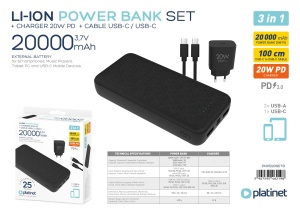 Power bank PL PMPB20SETB 20000 mAh 20W