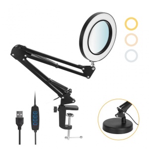 Stona LED lampa sa lupom HQ crna - Img 1