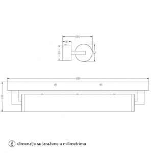 VESTA 695 ZIDNA LAMPA LED 18W 4000K HROM - Img 4
