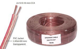 Zvučnički kabl 2x0.75 mm2 transparentni CCA