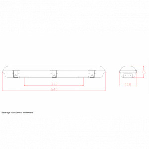 Vododiht LED LG218A 22W 4000K