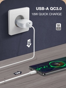 Домашнее зарядное устройство LDNIO A2313C, PD QC3.0, 18 Вт, с кабелем Lightning Type C для iPhone - Img 4