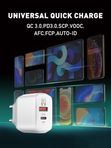 Зарядное устройство LDNIO A2421C 22,5 Вт PD + Fast Charger с кабелем Type C для iPhone Lightning, белое - Img 4