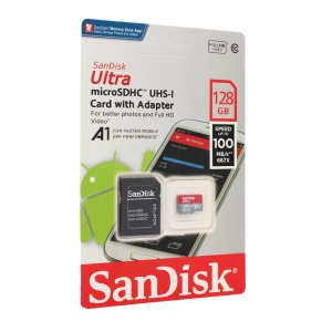Карта памяти SanDisk SDXC 128 ГБ Ultra Micro 100 МБ/с Class 10 с адаптером CN