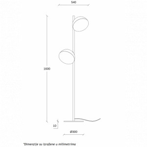 Aria 31 podna lampa 10W 3000K crna