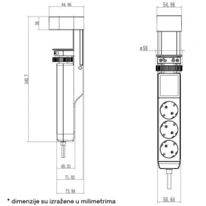 РАЗЪЕМ DEU03012A1C 3/1.4met, 3 USB