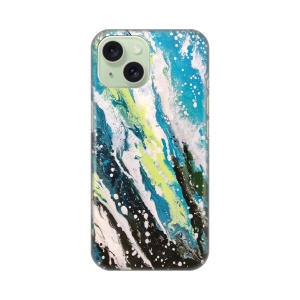 Силиконовый чехол с принтом для iPhone 15 6.1 с абстрактным принтом