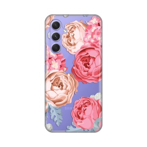 Силиконовый чехол с принтом для Samsung A546B Galaxy A54 5G с розовым цветком