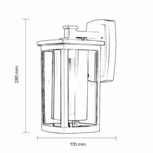 Zidni fenjer 1034 1xE27 crni IP44