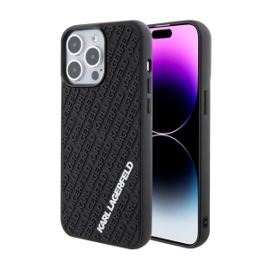 Чехол Karl Lagerfeld Hc 3D Multi Logo для iPhone 15 Pro Max 6.7, черный (KLHCP15X3DMKRLK)