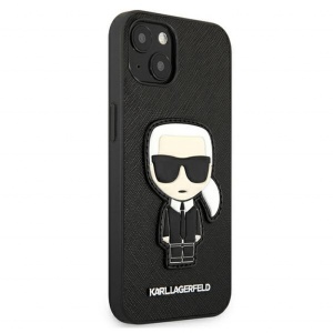 Чехол Karl Lagerfeld Hc Saffiano Iconic Patch для iPhone 13 6.1, черный (KLHCP13MOKPK) - Img 3