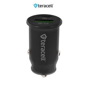 Auto punjac Teracell Evolution TC-10 PD 20W, USB QC3.0 15W sa micro USB kablom crni - Img 2
