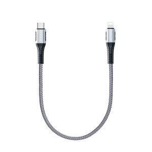 Data kabl KONFULON DC36 PD 20W Super Fast Charge Type C na lighting sivi 0.2m - Img 2