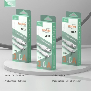 Data kabl KONFULON DL49, 2.4A, USB na Type C beli 1m - Img 4