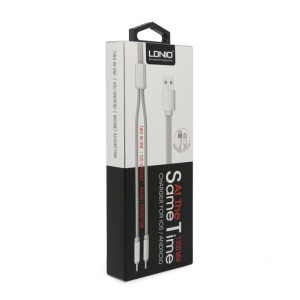 Data kabl LDNIO LC86 za iPhone lightning/micro 2u1 USB zlatni 1m - Img 1