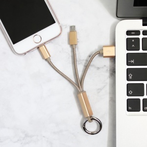 Data kabl LDNIO LC89 sa priveskom za iPhone lightning/micro USB zlatni - Img 3