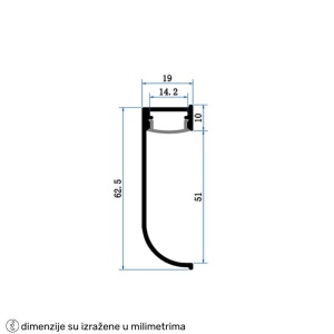 DAWN LED PROFIL LL-ALP6419 KOMPLET CRNI - Img 3