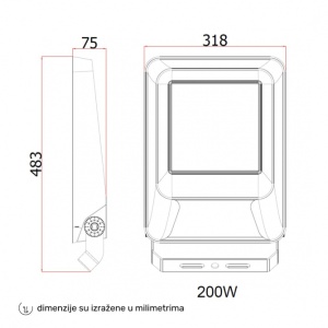 DAWN LED REFLEKTOR FL200W-08 4000K IP65 - Img 2