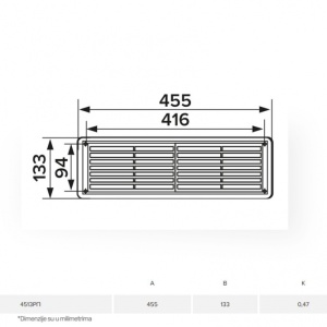 ERA ZALUZINA 4513RP WHITE (455x133 mm)