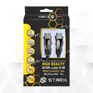 Kabl STARK HDMI M-M pozlacen 4K metalno kuciste 3m - Img 1
