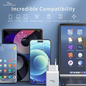 Kucni punjac KONFULON JK77 2.4A sa iPhone lightning kablom beli 1m - Img 2