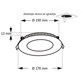 LED PANEL U/Z KNC1-12W 3000/4000/6000K - Img 3