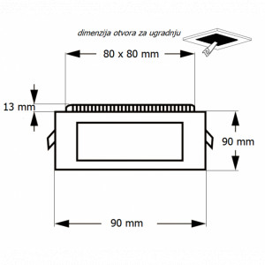 LED panel UZ KNS1 03W 4000K