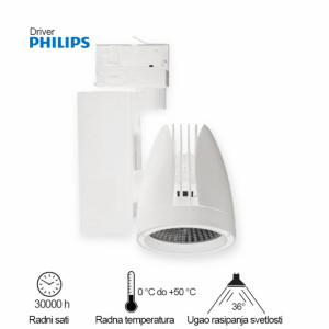 LED REF SINSKI 337201-2 30W 4000K BELI TROFAZNI - Img 1