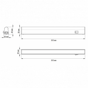 LED SVETILJKA KL T5 0,3m 4W 6500K PREKIDAC BELA - Img 3