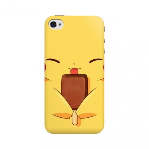 Maska silikonska Print za iPhone 4 Yellow pokemon