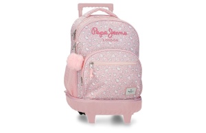 PEPE JEANS MIA ranac za školu sa točkićima - light pink