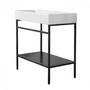 Postolje sa lavaboom HATRIA BAHIA_13 80x46.5 crno metalno - stojeće - Img 2