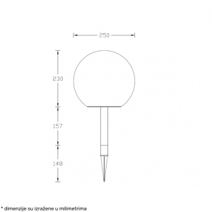 SOLEA 59 SOLARNA LED LAMPA 3000K (O250mm) - Img 4