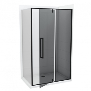 Stakleni paravan COPEN ABSOLUT BLACK 80x200cm dark staklo 6mm pivot i fiksno staklo - Img 2