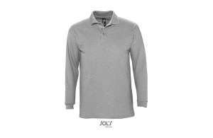 WINTER II muška polo majica sa dugim rukavima - grey melange, 3XL - Img 4