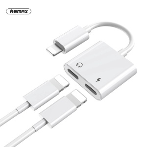 Адаптер REMAX Concise для зарядки наушников и iPhone Lightning RL-LA07i, белый