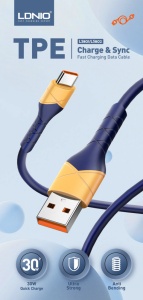 Кабель для передачи данных Ldnio LS801 30 Вт Fast micro USB белый 1 м - Img 2