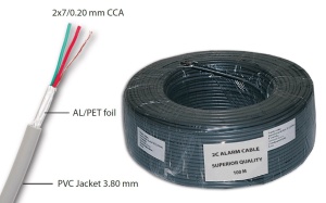 Кабель сигнализации 2C CCA 2x0.20