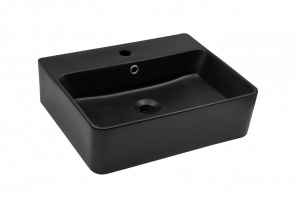 Поверхность для умывальника MINOTTI 525x420x155 матово-черная - Img 2