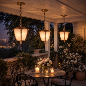Подвесной светильник LANTERN 1015S 1*E27, старое золото, IP44 - Img 4
