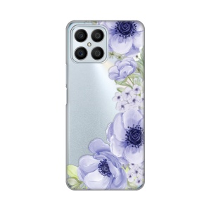 Силиконовый чехол с принтом для Honor X8 Blue Roses