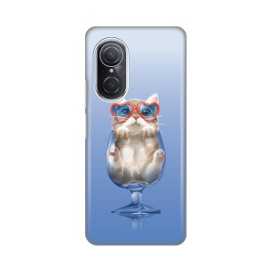 Силиконовый чехол с принтом для Huawei Nova 9 SE/Honor 50 SE. Забавный кот.
