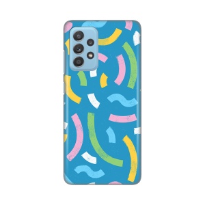 Силиконовый чехол с принтом для Samsung A525F/A526B/A528B Galaxy A52 4G/A52 5G/A52s 5G Happy Lines, синий